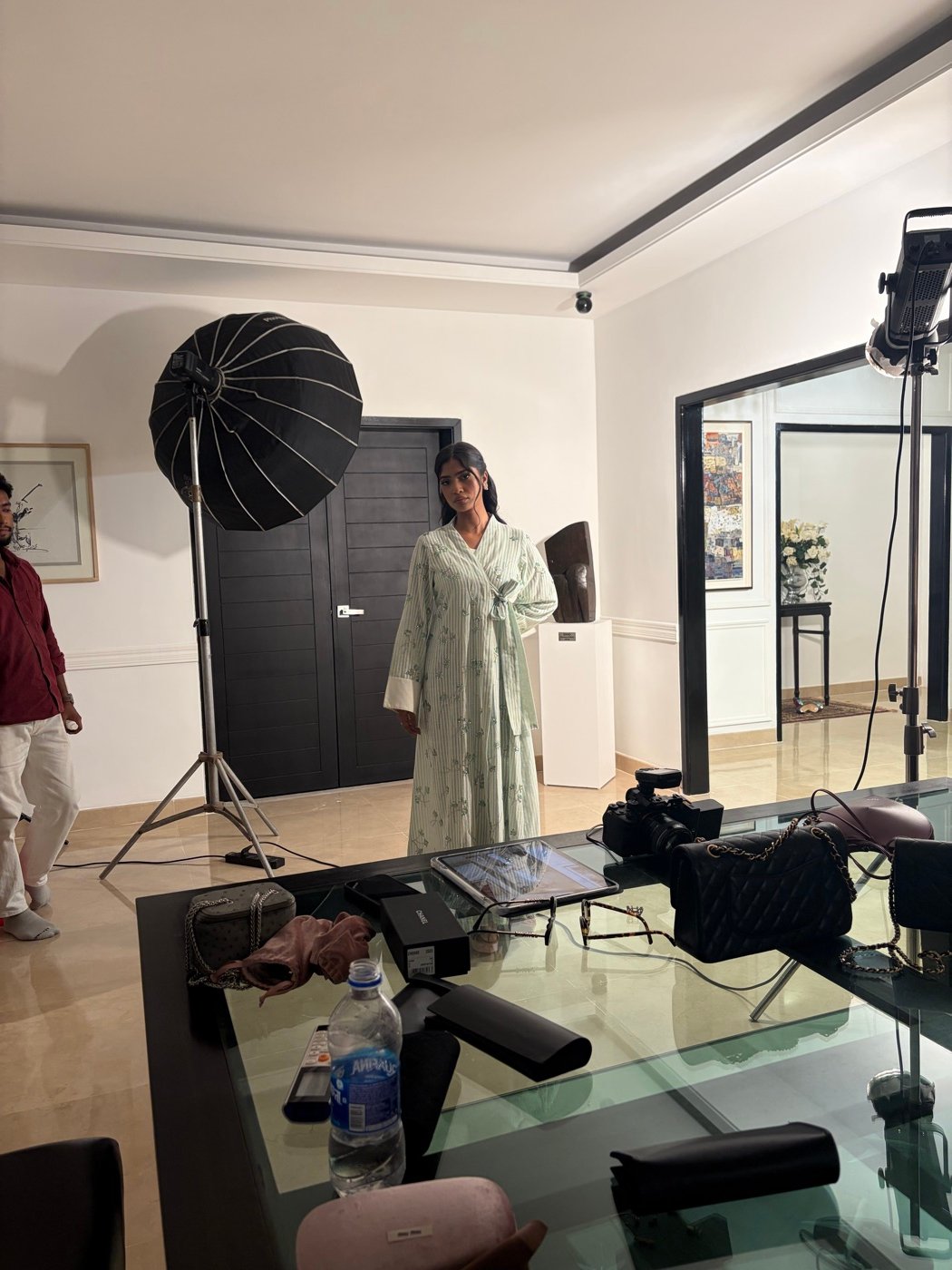Layali Launch — on set