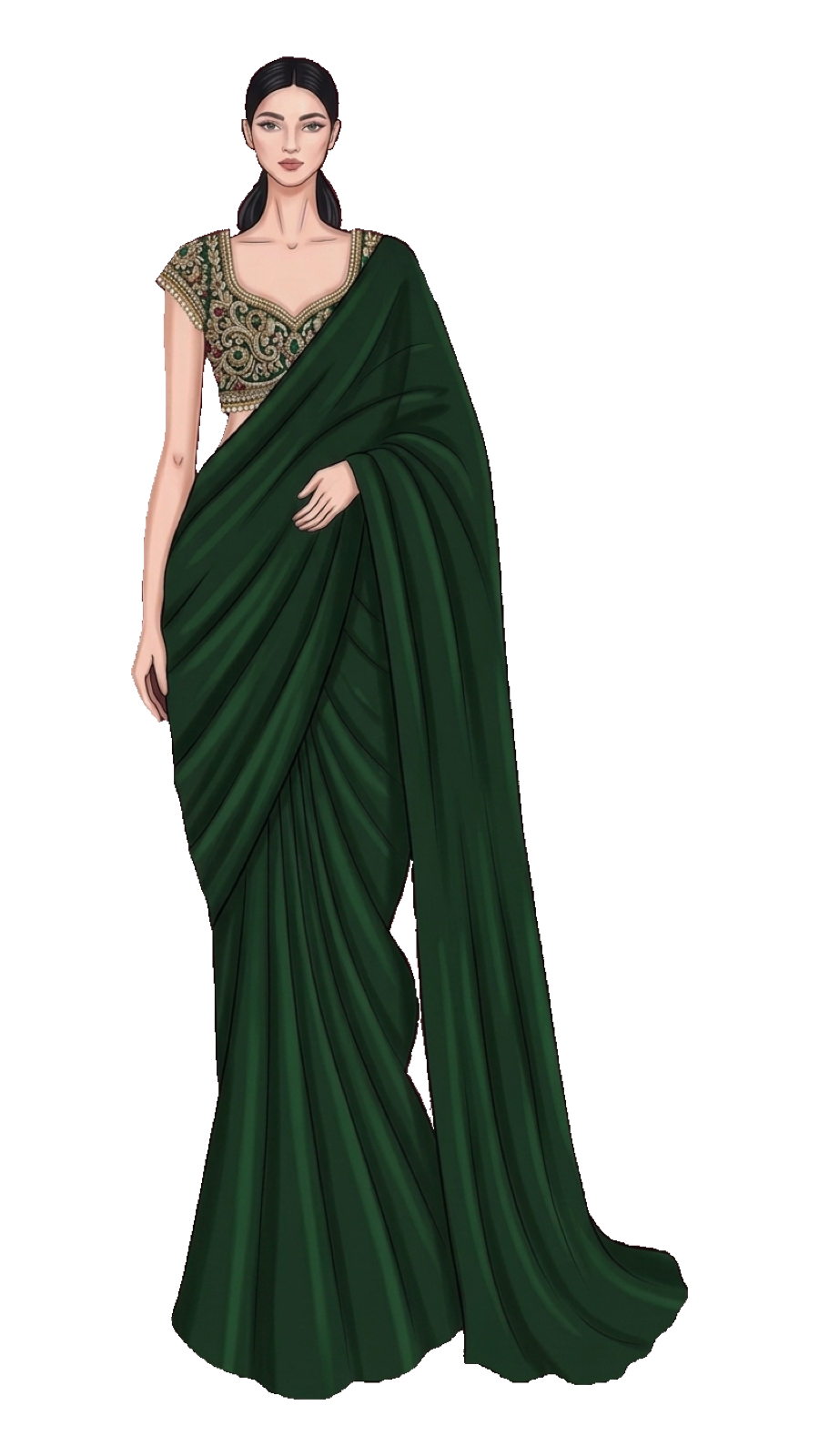 Emerald — flag-inspired saree design