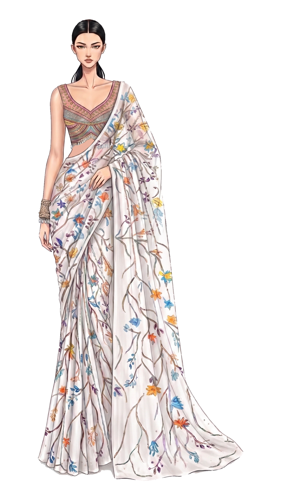 Naksh — kantha-inspired saree design